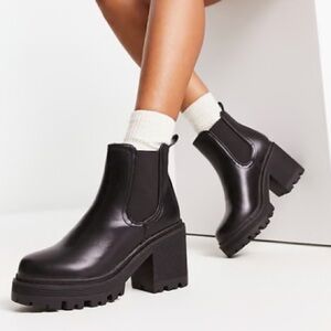 Public Desire Black Platform Ankle Boots